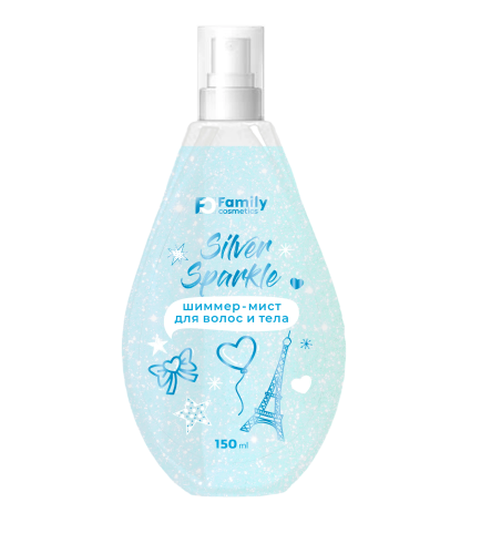 FAMILY COSMETICS шиммер-мист д/волос и тела silver sparkle 150мл_